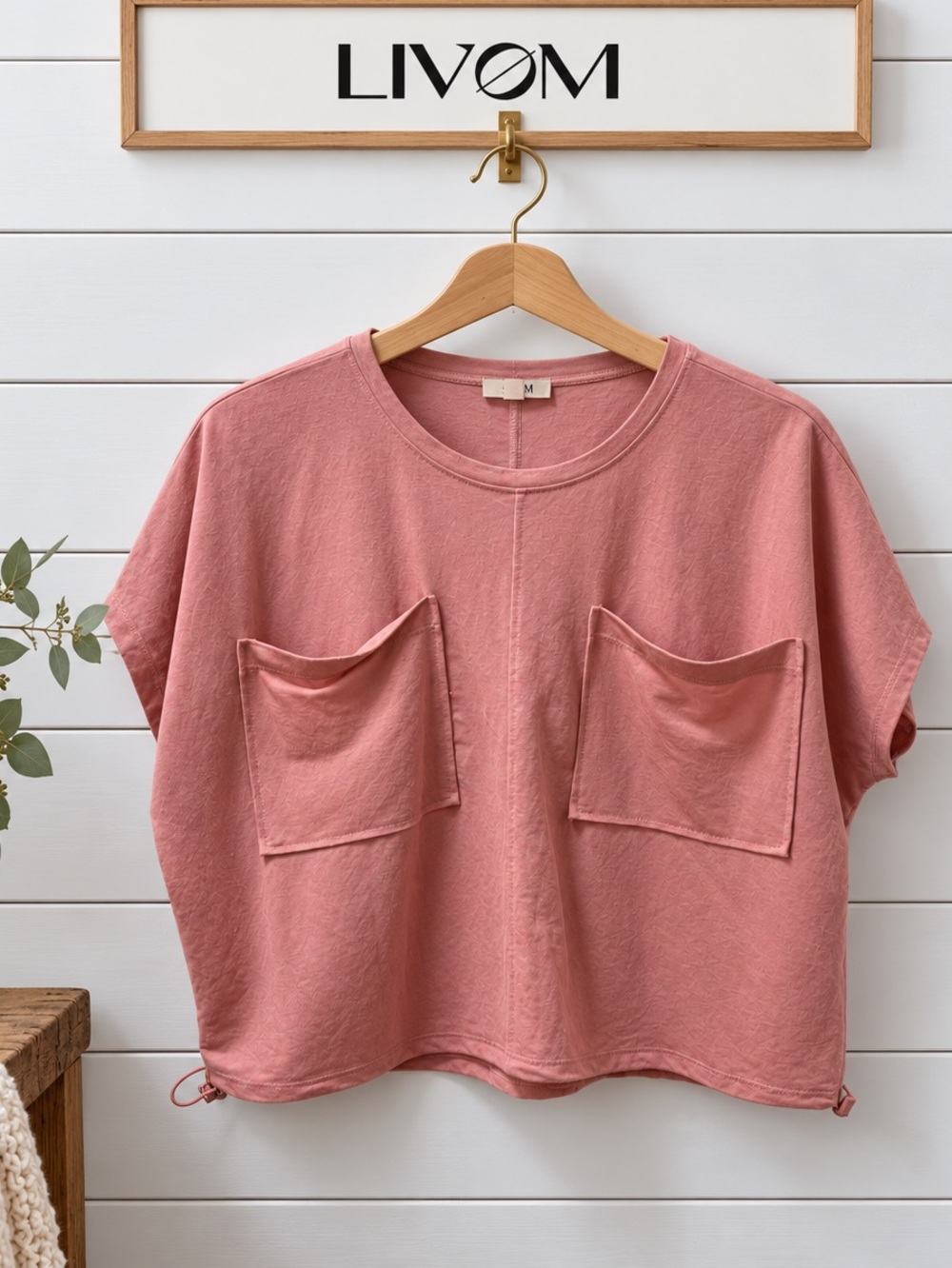 LIVØM Dusty Pink Cropped Boxy Top – Size XL
